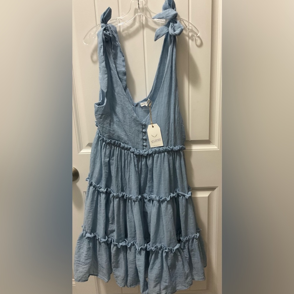 Free the Roses NWT Tiered Tie Shoulder Dress | M - Picture 3 of 9